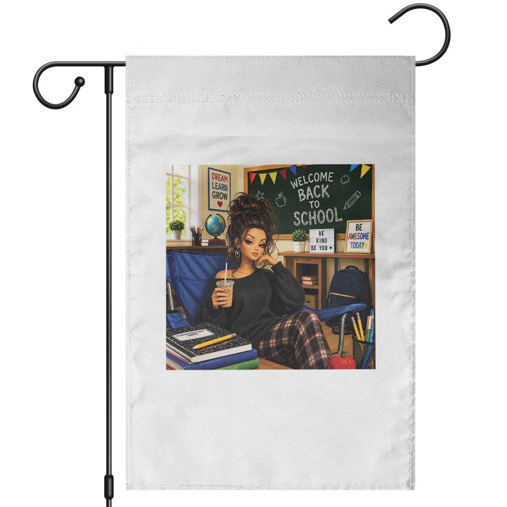 Funny Back To School Doll Face Meme Garden Flag Coffee Teacher Gift TS12 White Print Your Wear