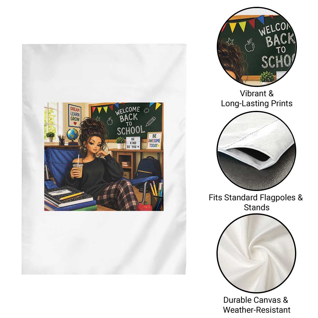 Funny Back To School Doll Face Meme Garden Flag Coffee Teacher Gift TS12 Print Your Wear