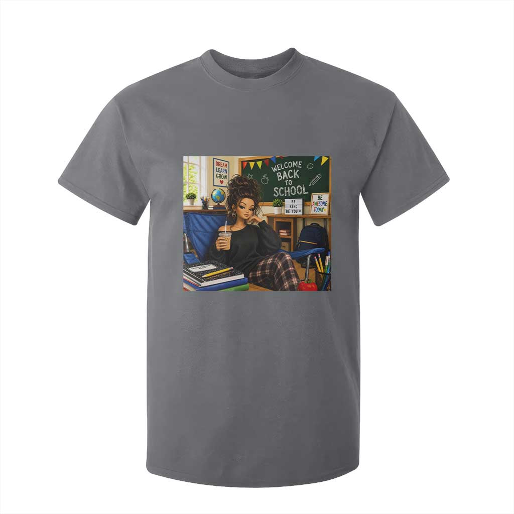 Funny Back To School Doll Face Meme T Shirt For Kid Coffee Teacher Gift TS12 Charcoal Print Your Wear