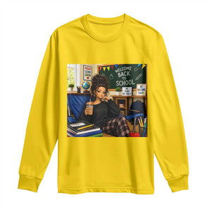 Funny Back To School Doll Face Meme Long Sleeve Shirt Coffee Teacher Gift TS12 Daisy Print Your Wear