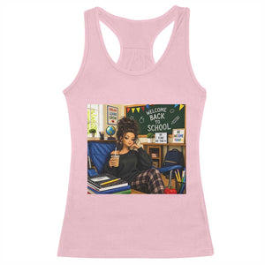Funny Back To School Doll Face Meme Racerback Tank Top Coffee Teacher Gift TS12 Light Pink Print Your Wear