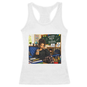 Funny Back To School Doll Face Meme Racerback Tank Top Coffee Teacher Gift TS12 White Print Your Wear
