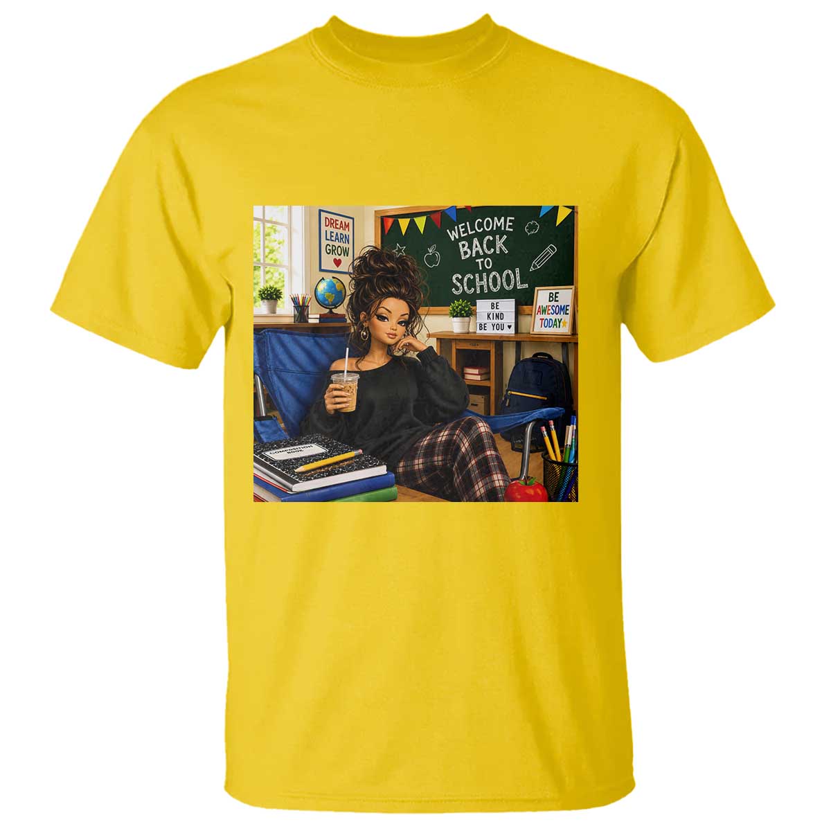 Funny Back To School Doll Face Meme T Shirt Coffee Teacher Gift TS12 Daisy Print Your Wear