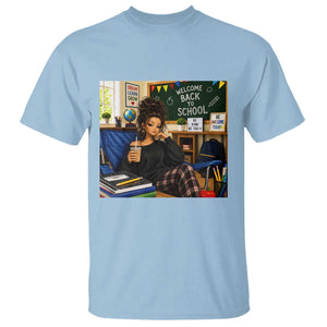 Funny Back To School Doll Face Meme T Shirt Coffee Teacher Gift TS12 Light Blue Print Your Wear