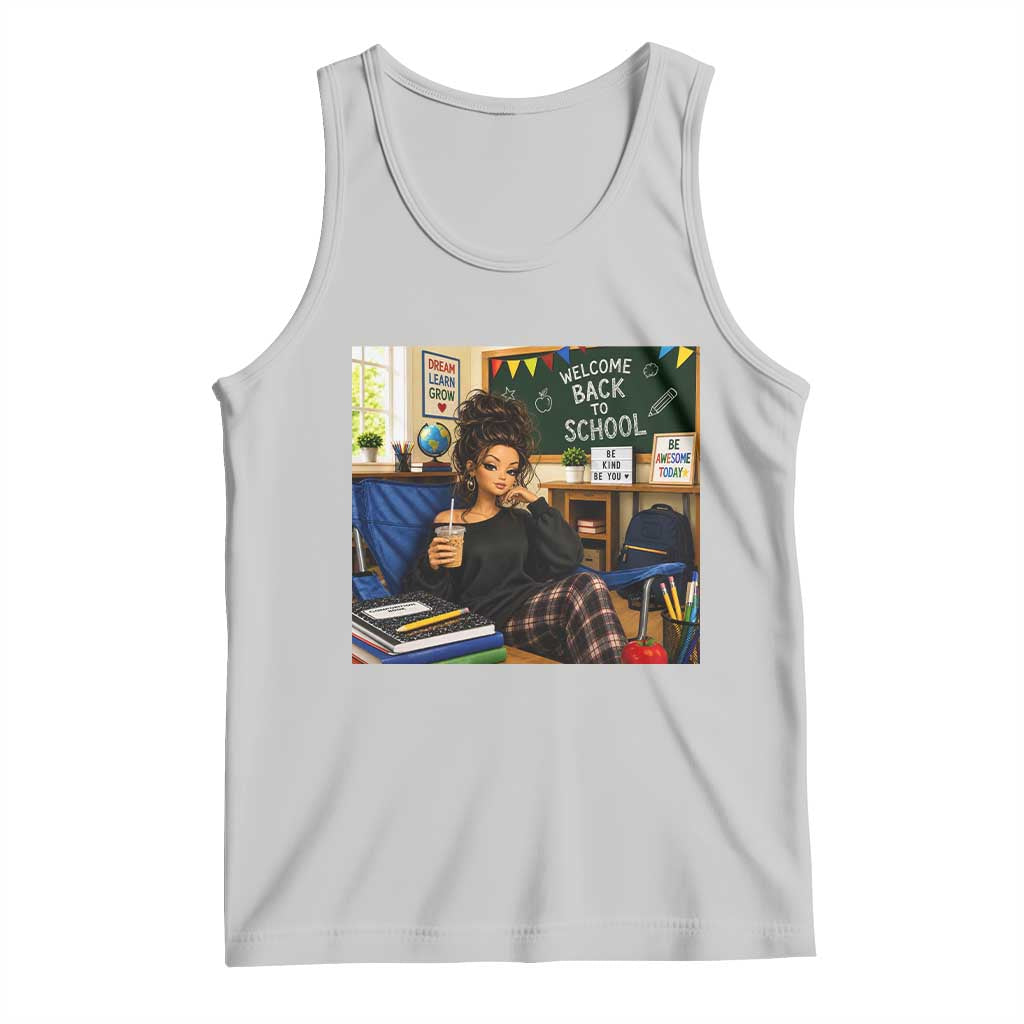Funny Back To School Doll Face Meme Tank Top Coffee Teacher Gift TS12 Ash Print Your Wear