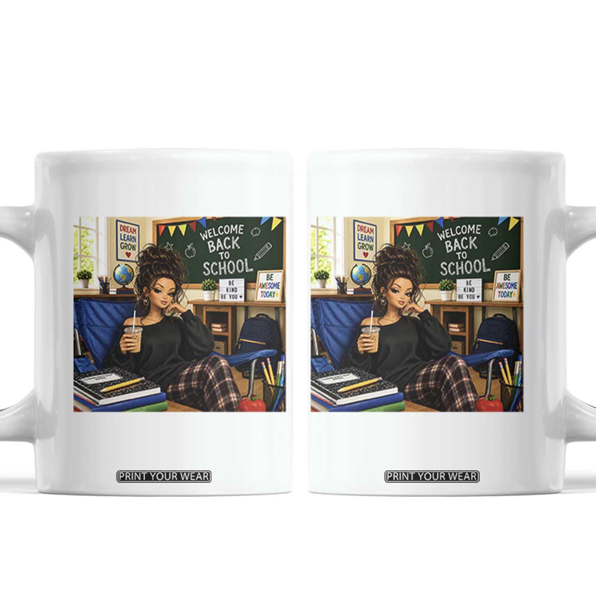 Funny Back To School Doll Face Meme Coffee Mug Coffee Teacher Gift TS12 White Print Your Wear