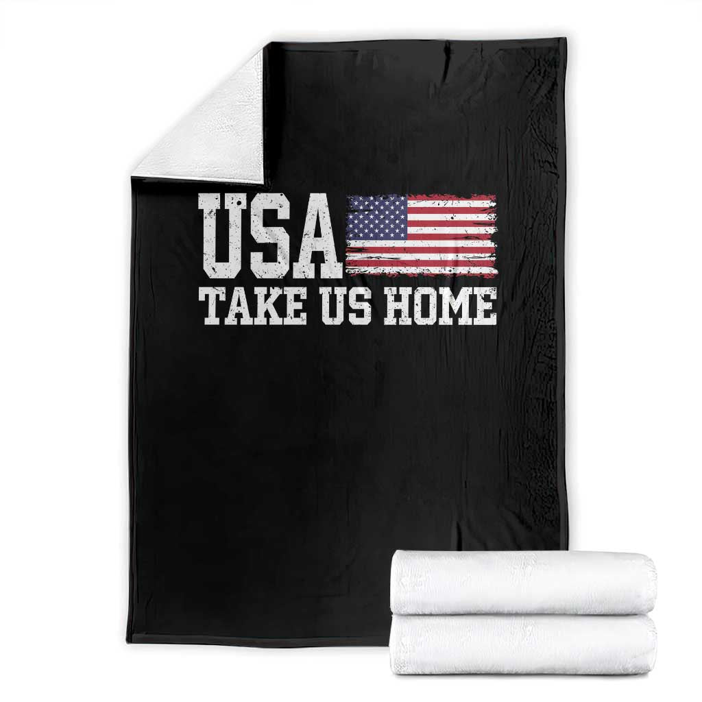Patriotic USA Soccer Fan Throw Blanket Take Us Home Game Day TS12 Black Print Your Wear