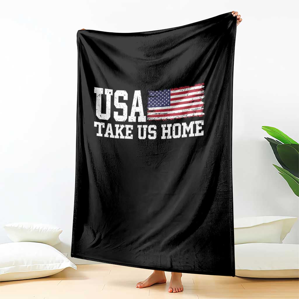 Patriotic USA Soccer Fan Throw Blanket Take Us Home Game Day TS12 Print Your Wear