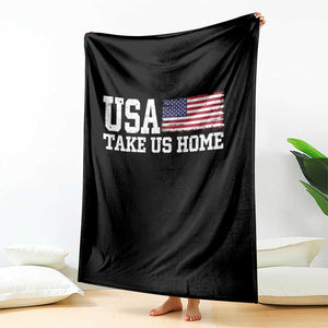 Patriotic USA Soccer Fan Throw Blanket Take Us Home Game Day TS12 Print Your Wear
