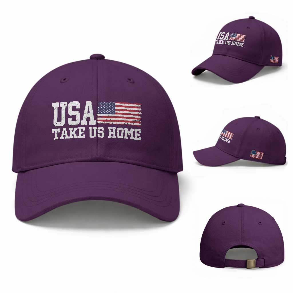 Patriotic USA Soccer Fan Baseball Cap Take Us Home Game Day TS12 Baseball Cap Universal Fit Purple Print Your Wear