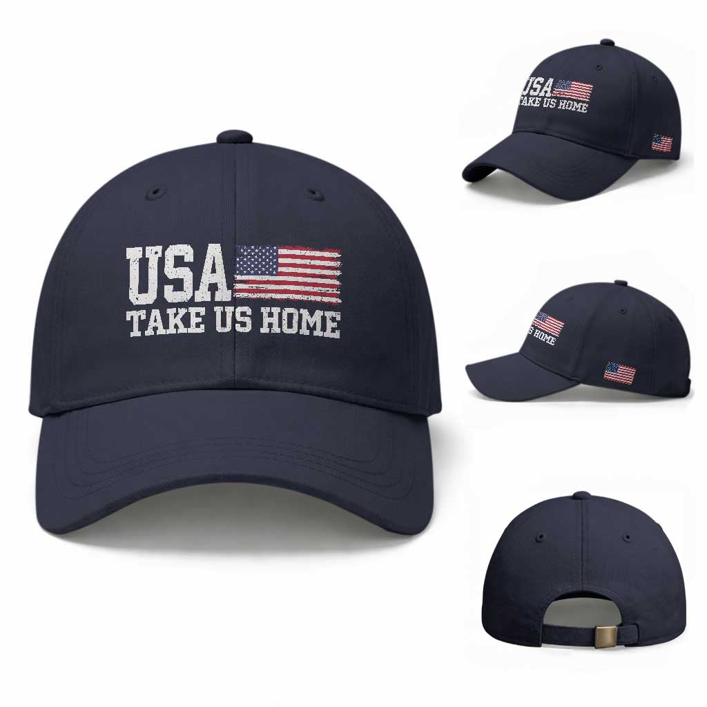 Patriotic USA Soccer Fan Baseball Cap Take Us Home Game Day TS12 Baseball Cap Universal Fit Navy Print Your Wear