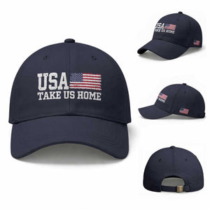 Patriotic USA Soccer Fan Baseball Cap Take Us Home Game Day TS12 Baseball Cap Universal Fit Navy Print Your Wear