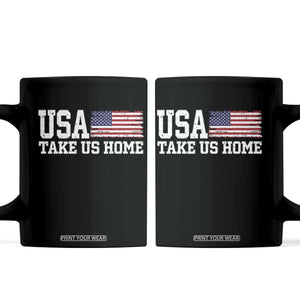 Patriotic USA Soccer Fan Coffee Mug Take Us Home Game Day TS12 Black Print Your Wear