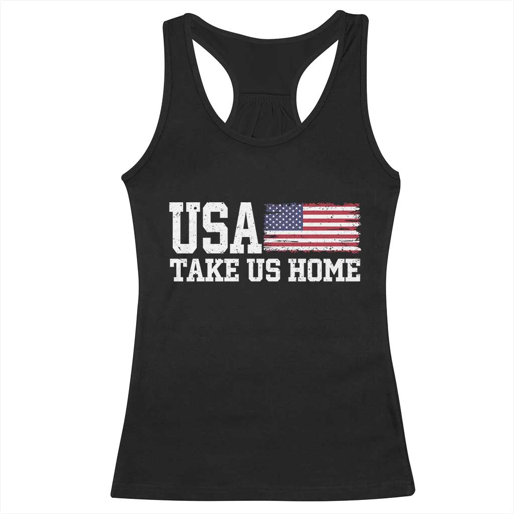 Patriotic USA Soccer Fan Racerback Tank Top Take Us Home Game Day TS12 Black Print Your Wear