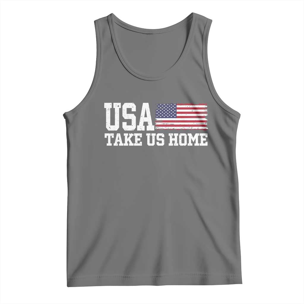 Patriotic USA Soccer Fan Tank Top Take Us Home Game Day TS12 Black Heather Print Your Wear