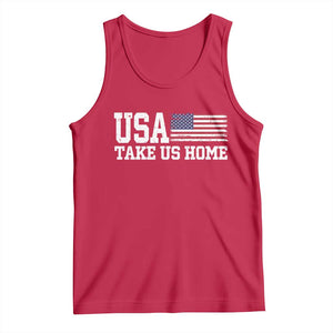 Patriotic USA Soccer Fan Tank Top Take Us Home Game Day TS12 Red Print Your Wear