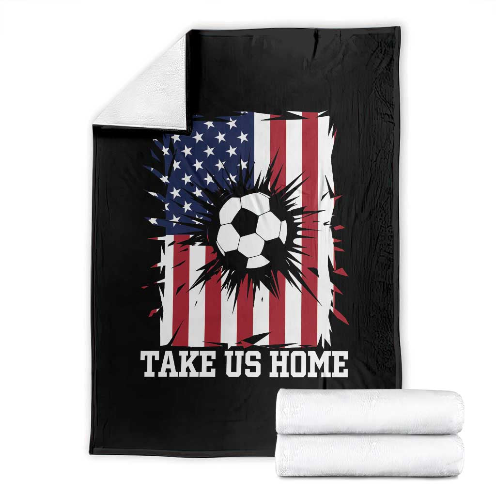 USA Soccer Game Day Throw Blanket Take Us Home TS12 Black Print Your Wear