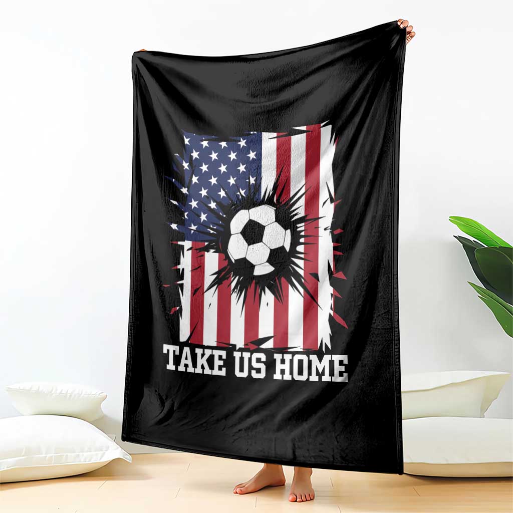 USA Soccer Game Day Throw Blanket Take Us Home TS12 Print Your Wear
