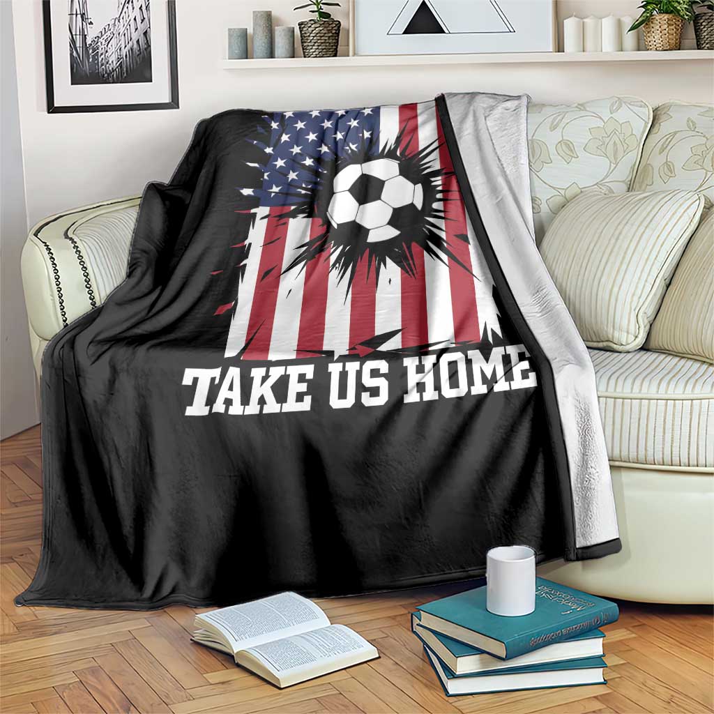 USA Soccer Game Day Throw Blanket Take Us Home TS12 Print Your Wear