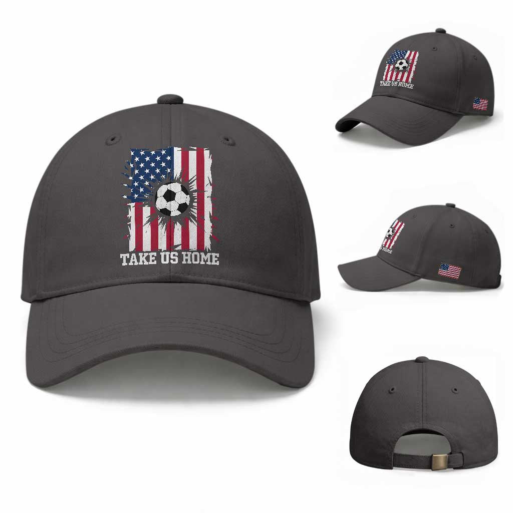 USA Soccer Game Day Baseball Cap Take Us Home TS12 Baseball Cap Universal Fit Dark Gray Print Your Wear