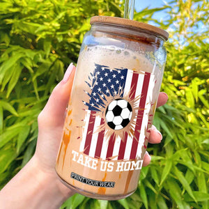 USA Soccer Game Day Glass Can Take Us Home TS12 Black Print Your Wear