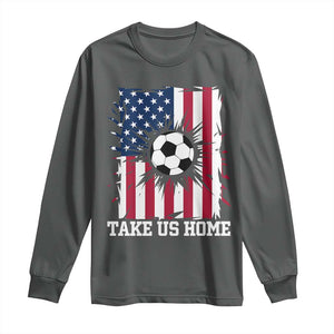 USA Soccer Game Day Long Sleeve Shirt Take Us Home TS12 Dark Heather Print Your Wear
