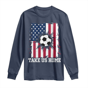 USA Soccer Game Day Long Sleeve Shirt Take Us Home TS12 Navy Print Your Wear