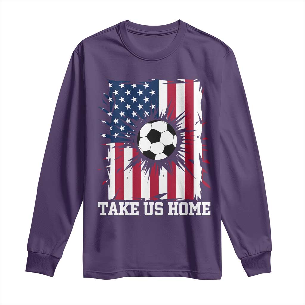 USA Soccer Game Day Long Sleeve Shirt Take Us Home TS12 Purple Print Your Wear