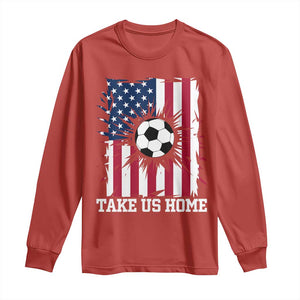 USA Soccer Game Day Long Sleeve Shirt Take Us Home TS12 Red Print Your Wear