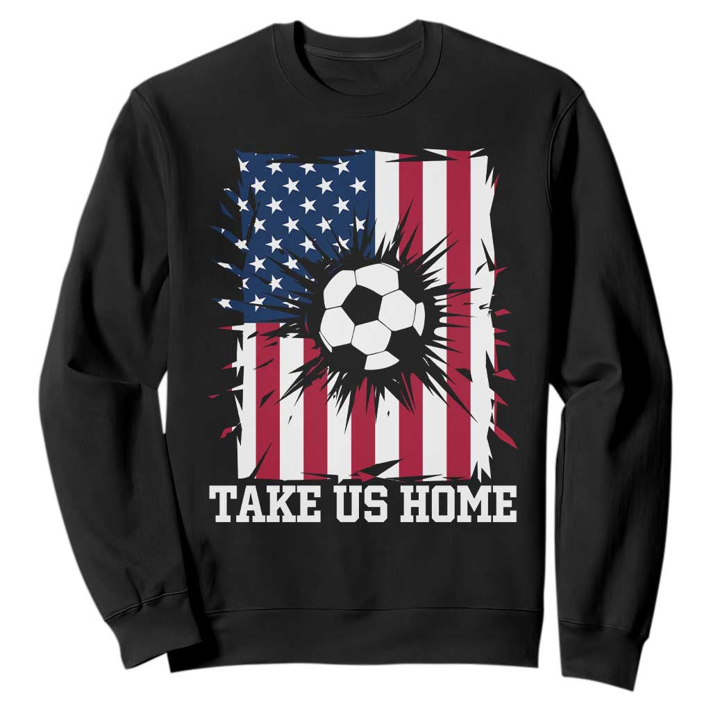 USA Soccer Game Day Sweatshirt Take Us Home TS12 Black Print Your Wear