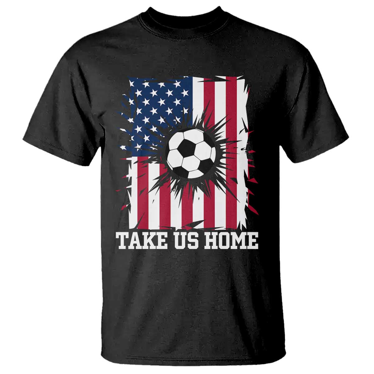 USA Soccer Game Day T Shirt Take Us Home TS12 Black Print Your Wear