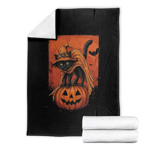 Spooky Halloween Black Cat Witch Throw Blanket Witchcraft Fantasy Gift