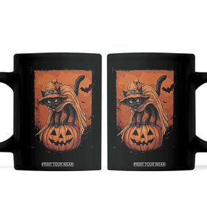 Spooky Halloween Black Cat Witch Coffee Mug Witchcraft Fantasy Gift