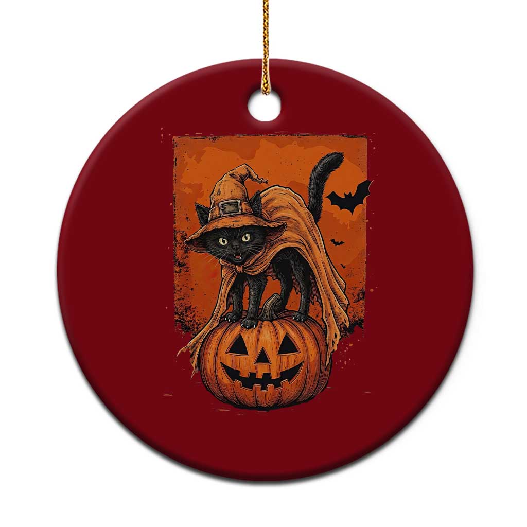 Spooky Halloween Black Cat Witch Ceramic Ornament Witchcraft Fantasy Gift