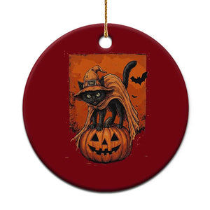 Spooky Halloween Black Cat Witch Ceramic Ornament Witchcraft Fantasy Gift