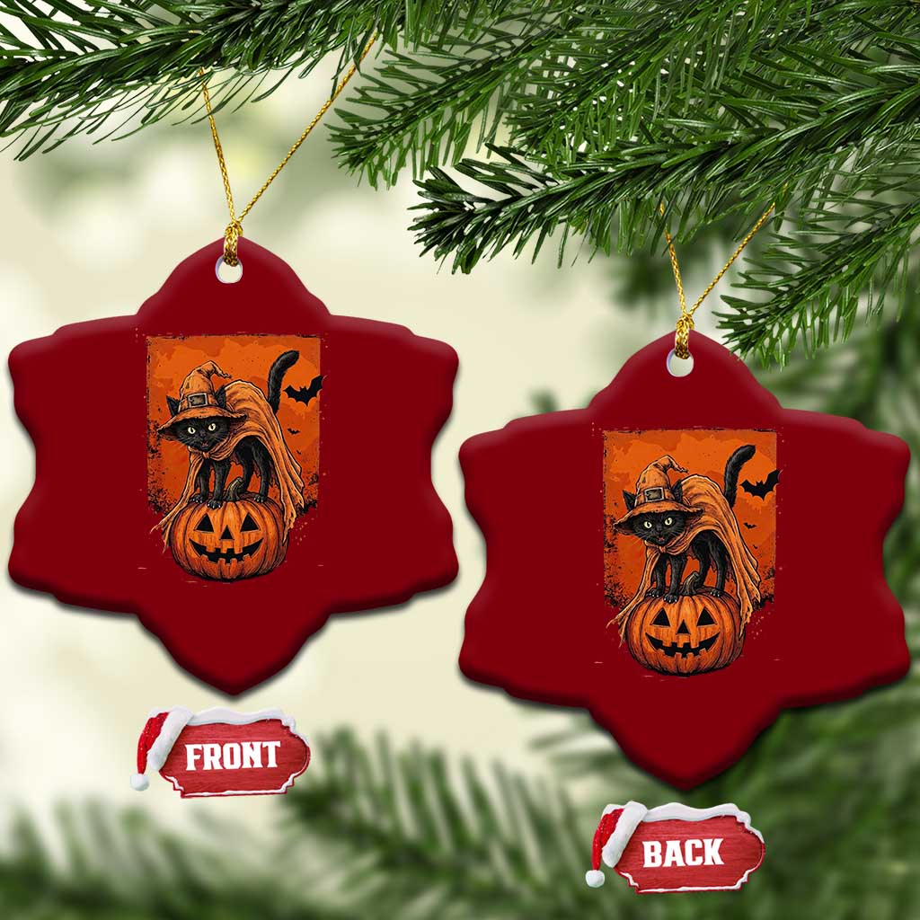 Spooky Halloween Black Cat Witch Ceramic Ornament Witchcraft Fantasy Gift