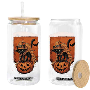 Spooky Halloween Black Cat Witch Glass Can Witchcraft Fantasy Gift