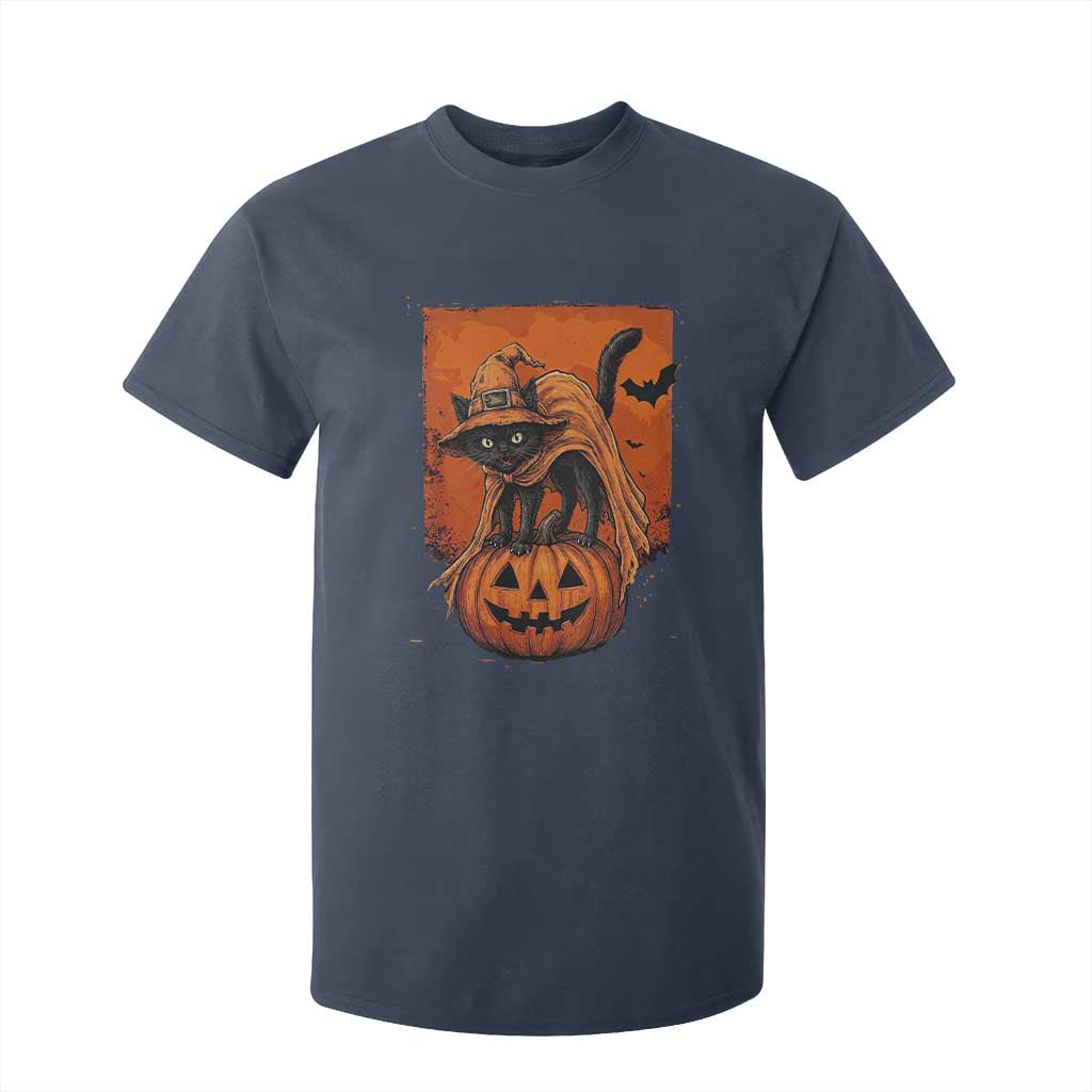 Spooky Halloween Black Cat Witch T Shirt For Kid Witchcraft Fantasy Gift