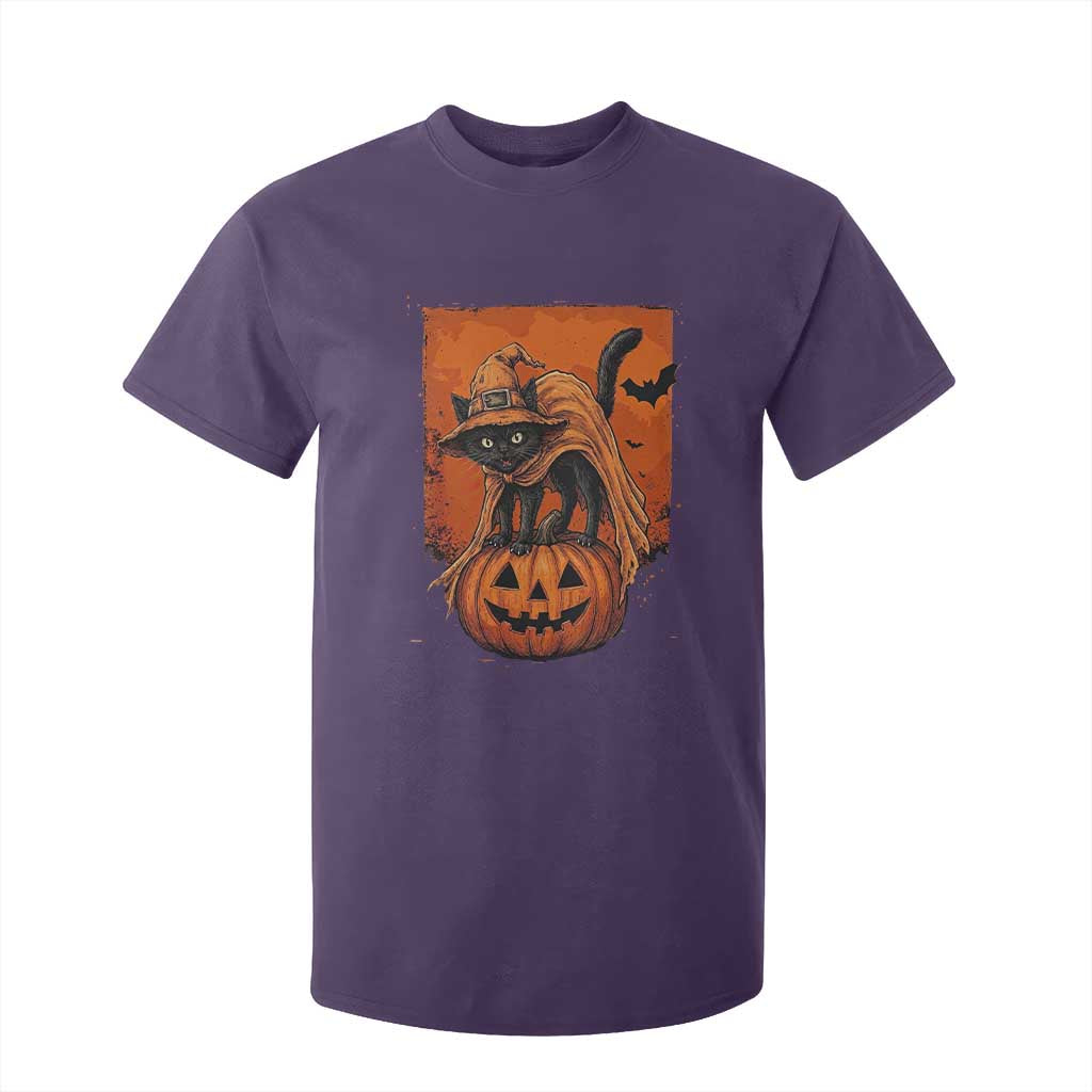 Spooky Halloween Black Cat Witch T Shirt For Kid Witchcraft Fantasy Gift