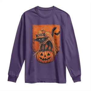 Spooky Halloween Black Cat Witch Long Sleeve Shirt Witchcraft Fantasy Gift