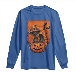 Spooky Halloween Black Cat Witch Long Sleeve Shirt Witchcraft Fantasy Gift