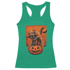 Spooky Halloween Black Cat Witch Racerback Tank Top Witchcraft Fantasy Gift
