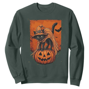 Spooky Halloween Black Cat Witch Sweatshirt Witchcraft Fantasy Gift