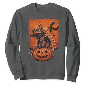 Spooky Halloween Black Cat Witch Sweatshirt Witchcraft Fantasy Gift