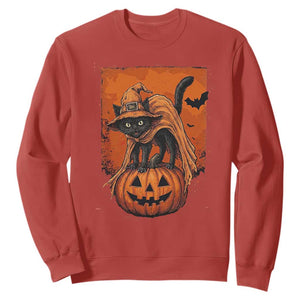 Spooky Halloween Black Cat Witch Sweatshirt Witchcraft Fantasy Gift