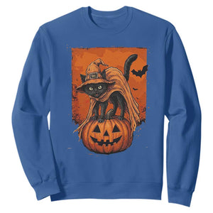 Spooky Halloween Black Cat Witch Sweatshirt Witchcraft Fantasy Gift
