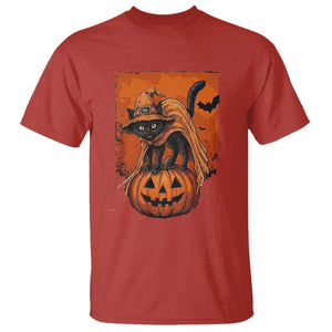 Spooky Halloween Black Cat Witch T Shirt Witchcraft Fantasy Gift