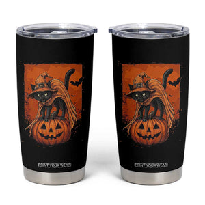 Spooky Halloween Black Cat Witch Tumbler Cup Witchcraft Fantasy Gift