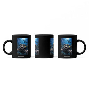 Funny Scuba Diving Cat Selfie With Hammerhead Shark Coffee Mug TS12 Print Your Wear
