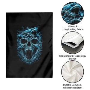 Vintage Great White Shark Skull Garden Flag Deep Sea Horror Art TS12 Print Your Wear